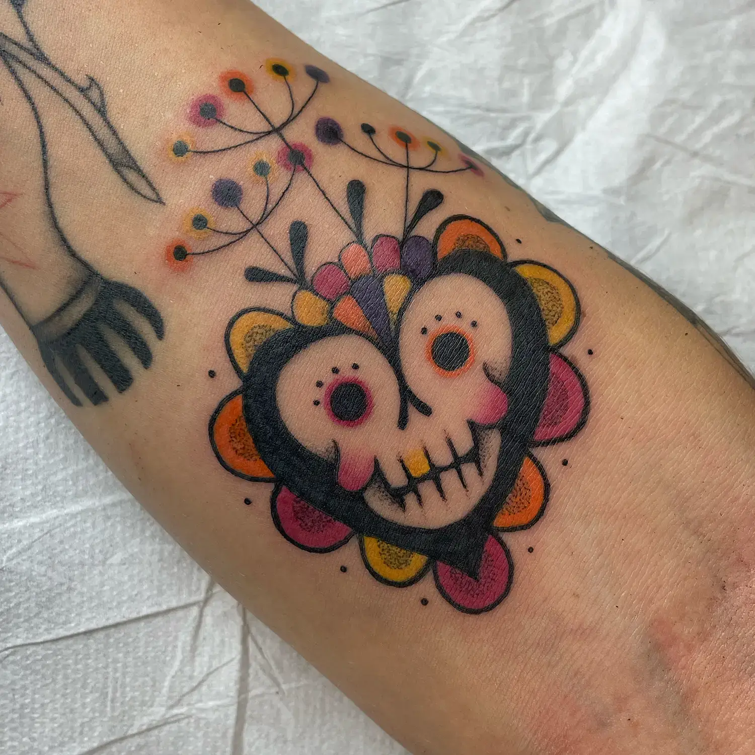 Crâne mexicain en tatouage